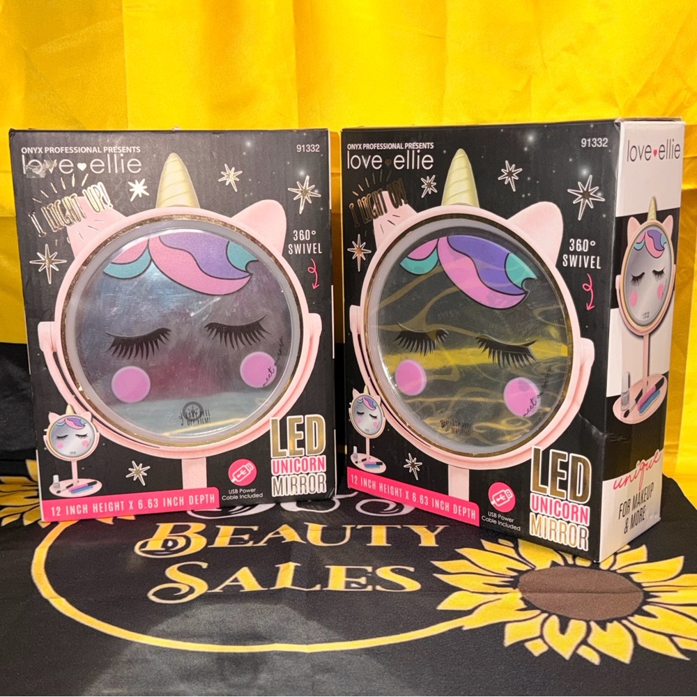 LED Unicorn Mirror - Pink and Purple
